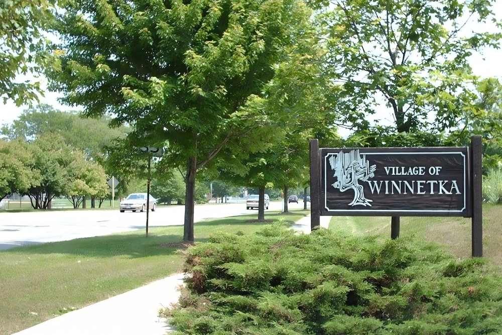 village of Winnetka sign near Winnetka, IL