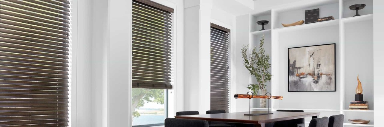 Alternative wood blinds near Arlington Heights, Illinois (IL), that offer realistic stains and custom colors.