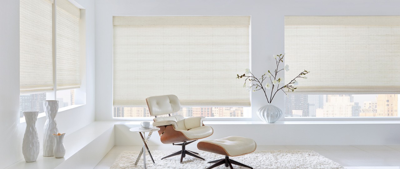 Provenance® Woven Woods Shades; Fabric: Maritime  Color: Alabaster